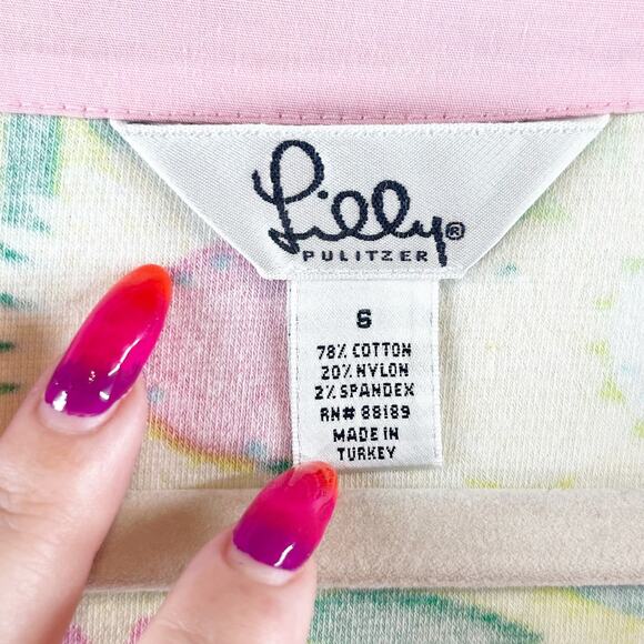 Lilly Pulitzer Vintage Terry Cloth Long Sleeve Floral Mini Cover Up Dress Yellow - Picture 3 of 10